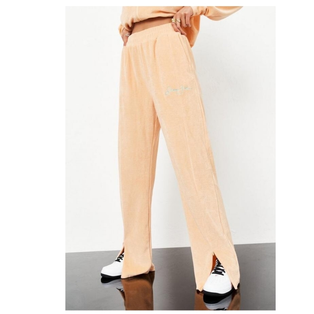 Missguided x Sean John orange velor track suit bottoms